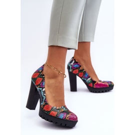 Décolleté con tacco in pelle Maciejka 02629-56 Multicolor multicolore 1