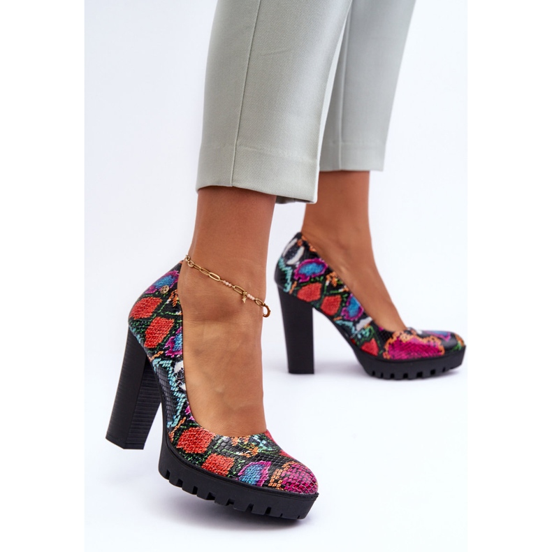 Décolleté con tacco in pelle Maciejka 02629-56 Multicolor multicolore 1