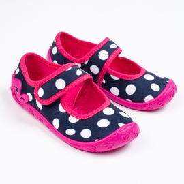 Pantofole Shelovet a pois per bambina rosa 1