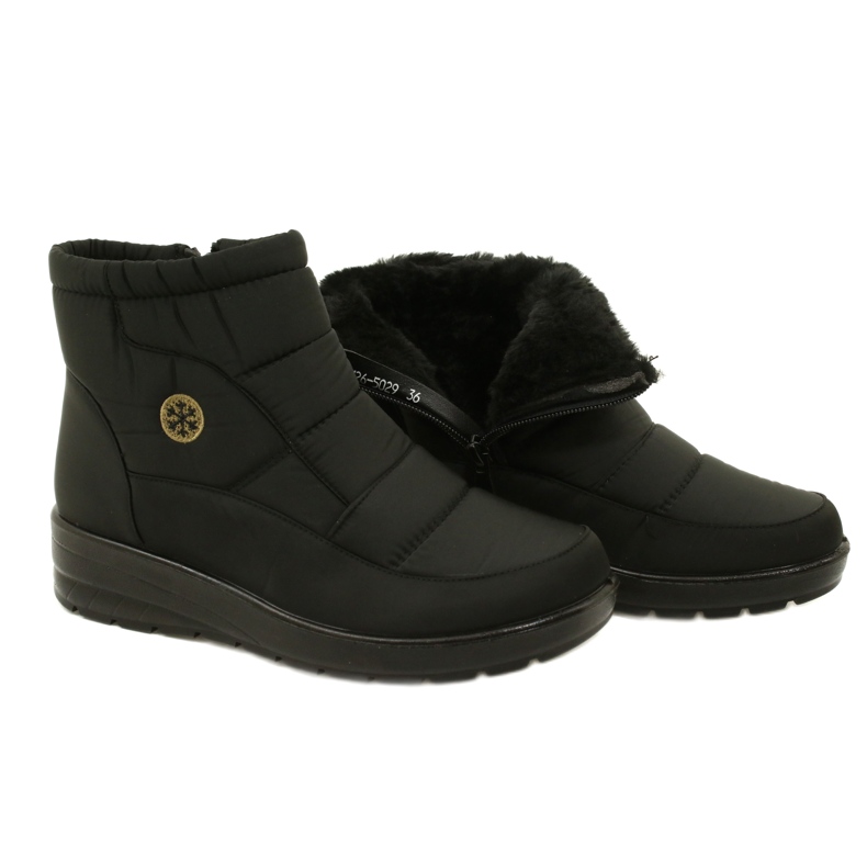 NEWS Stivali da neve femminili leggeri su 22sn26-5029 pelliccia nera nero 4