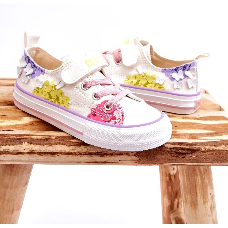 Sneakers basse con velcro da bambino Big Star LL374061 Bianche bianco 2