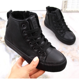 Sneakers isolanti per bambini con lacci e cerniere nere Big Star MM374014 nero 1