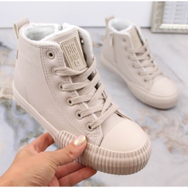 Sneakers isolanti per bambini con lacci e cerniere beige Big Star MM374012 1