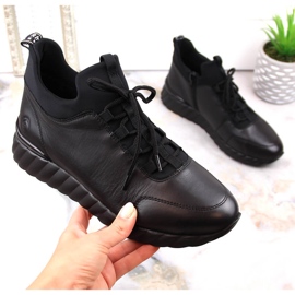 Stivali da donna isolanti in pelle Rieker Remonte D5977-01 nero 1