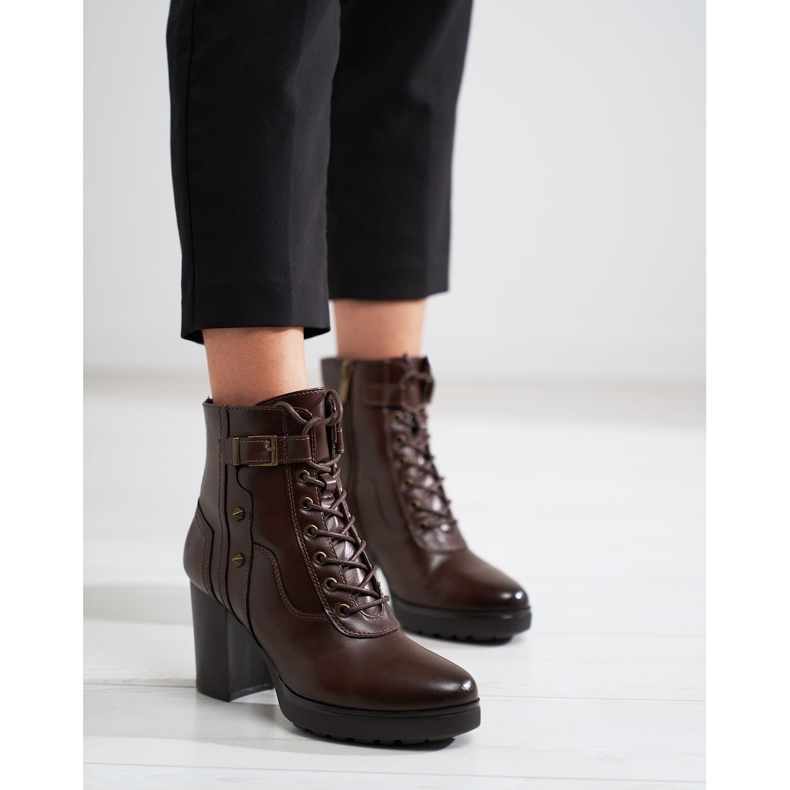 Borse da donna allacciate sul post Shelovet marrone 1