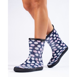 Stivali di gomma a pois da donna T.Sokolski blu 1