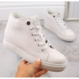 Sneakers da donna sulla zeppa bianca Big Star EE274128 1