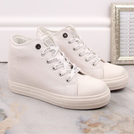 Sneakers da donna sulla zeppa bianca Big Star EE274128 2