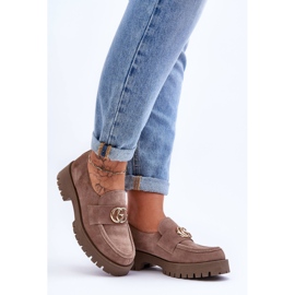 Laura Messi Scarpe Da Donna In Camoscio Con Decorazione Rosefalls Beige Scuro 1