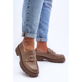 Laura Messi Scarpe Donna In Pelle Con Decoro Rosefalls Beige Scuro 1