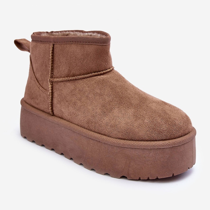 FD1 Stivali Da Neve In Pelle Scamosciata Su Piattaforma Corcoran Beige Scuro 2