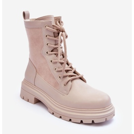 FD1 Stivali Da Lavoro In Pelle Da Donna Faustina Beige Chiaro 2