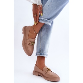 PS1 Mocassini Tacco Piatto Donna Beige Sincias 2
