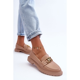 PS1 Mocassini Tacco Piatto Donna Beige Sincias 1