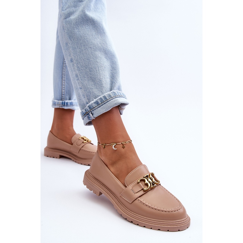 PS1 Mocassini Tacco Piatto Donna Beige Sincias 1