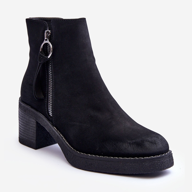 WS1 Stivali Classici Da Donna In Pelle Scamosciata Nero Limoso 1