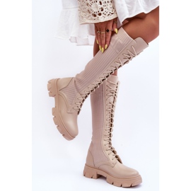 PS1 Stivali Calzino Piatto Beige Itona 2
