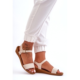 Arya Sandali Classici Con Zeppa Bassa Beige 4