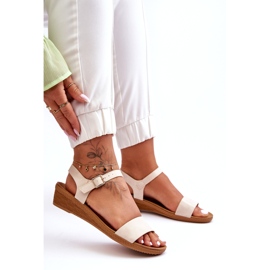 Arya Sandali Classici Con Zeppa Bassa Beige 5