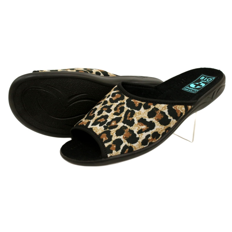 Pantofole leopardate da donna Adanex 16833 nero 4
