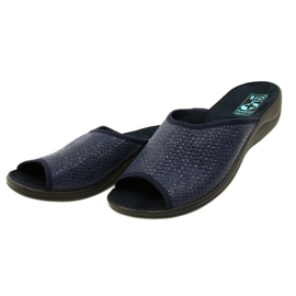 Pantofole da donna a spina di pesce Adanex 26039 blu navy 3