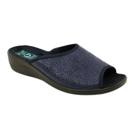 Pantofole da donna a spina di pesce Adanex 26039 blu navy 1