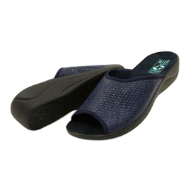 Pantofole da donna a spina di pesce Adanex 26039 blu navy 4
