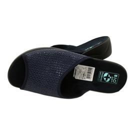 Pantofole da donna a spina di pesce Adanex 26039 blu navy 5