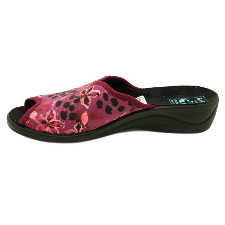 Pantofole da donna in velluto Adanex 28344 Marrone con fiori nero 2