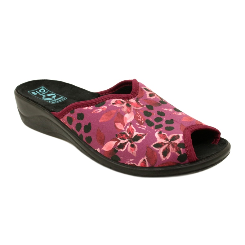 Pantofole da donna in velluto Adanex 28344 Marrone con fiori nero 1