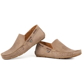 Olivier Mocassini estivi da uomo in pelle 085DKNT marrone 1