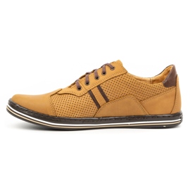 Polbut Scarpe casual da uomo in pelle 1801P rosse arancia 1