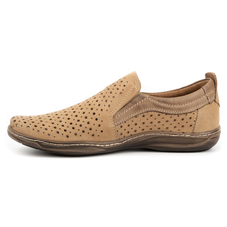 Olivier Mocassini da uomo traforati per l'estate 662 beige 1