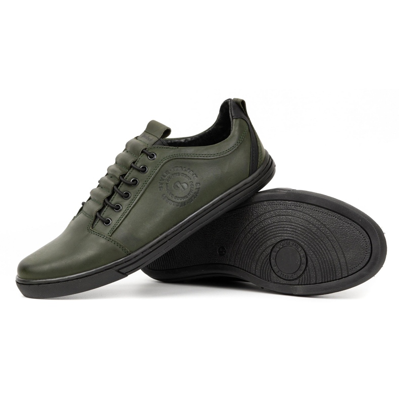 Polbut Scarpe casual da uomo in pelle 2121/2 kaki verde 1