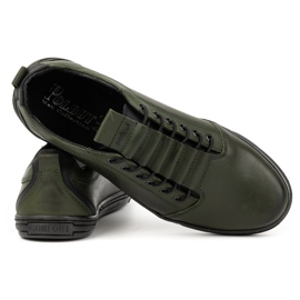 Polbut Scarpe casual da uomo in pelle 2121/2 kaki verde 2