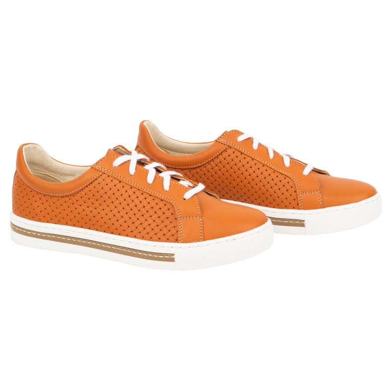 WASAK Scarpe da donna sneakers in pelle 0675W arancio arancia 2
