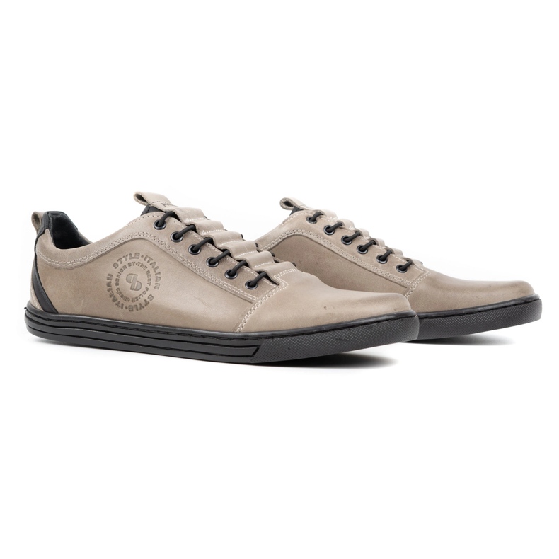 Polbut Scarpe casual da uomo in pelle 2121/2 grigio 1