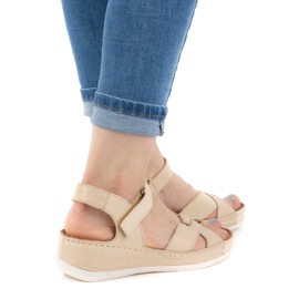 WASAK Comodi sandali da donna in pelle 0473W beige 1