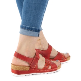 WASAK Comodi sandali da donna in pelle 0620W rosso 1