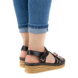 WASAK Comodi sandali da donna in pelle 0658W neri nero 1