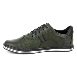 Polbut Scarpe casual da uomo in pelle 1801p verde 1