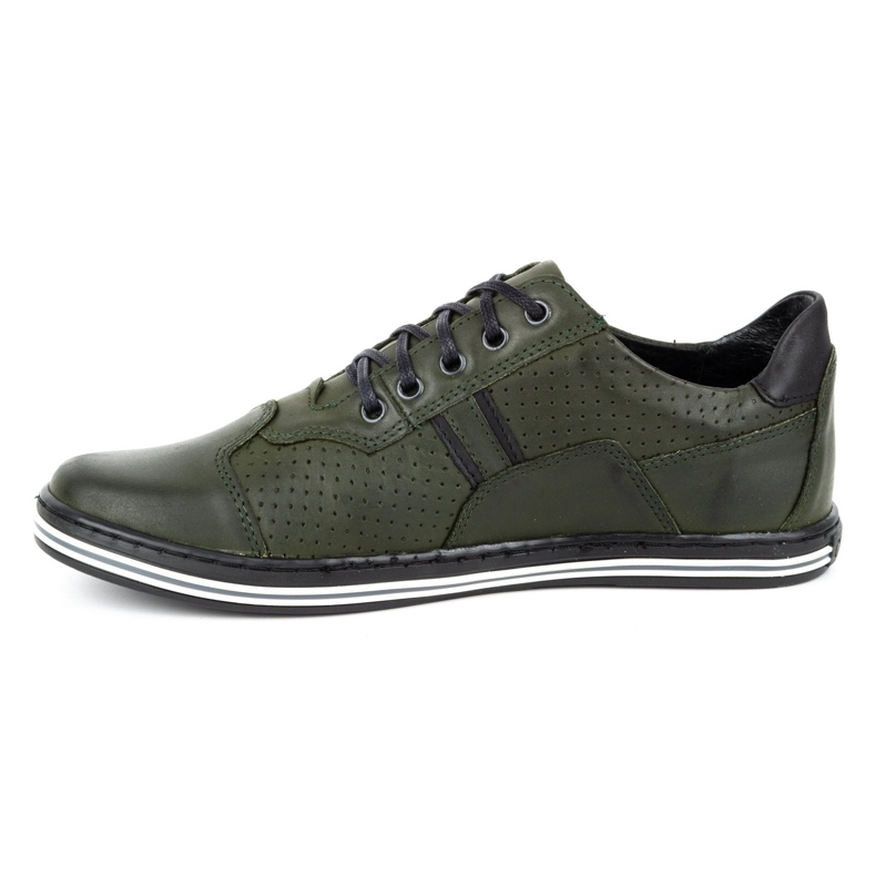 Polbut Scarpe casual da uomo in pelle 1801p verde 1