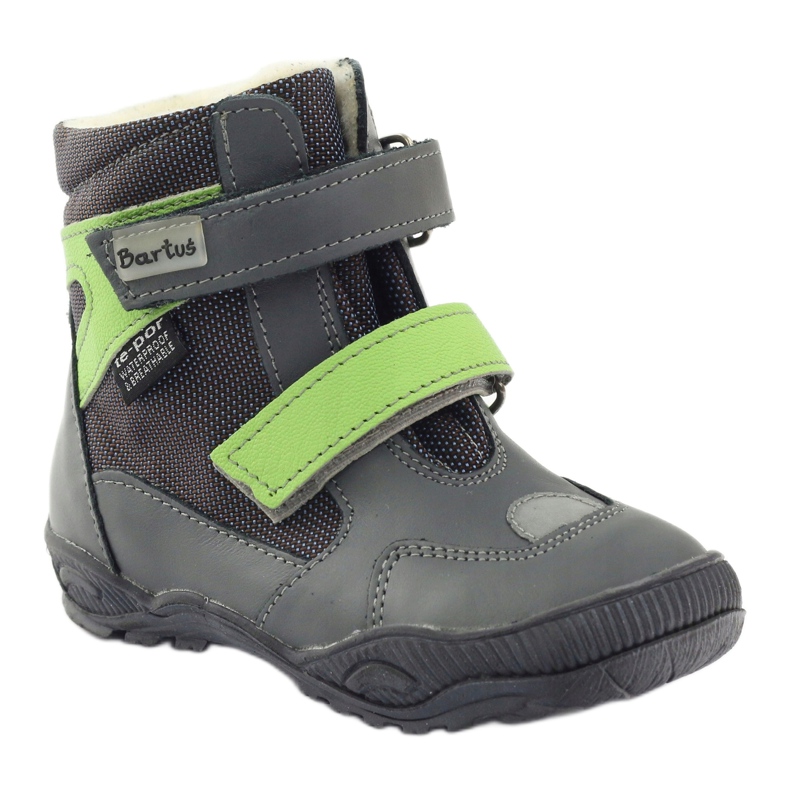 Stivali bartuś stivali con membrana 315 per velcro grigio/verde 1