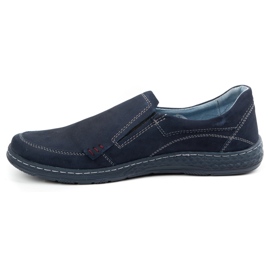 Olivier Mocassini in pelle da uomo 943MA blu navy 1