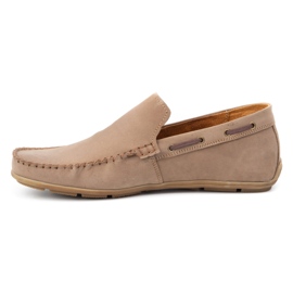 Olivier Mocassini in pelle da uomo 085KNT marrone chiaro 1