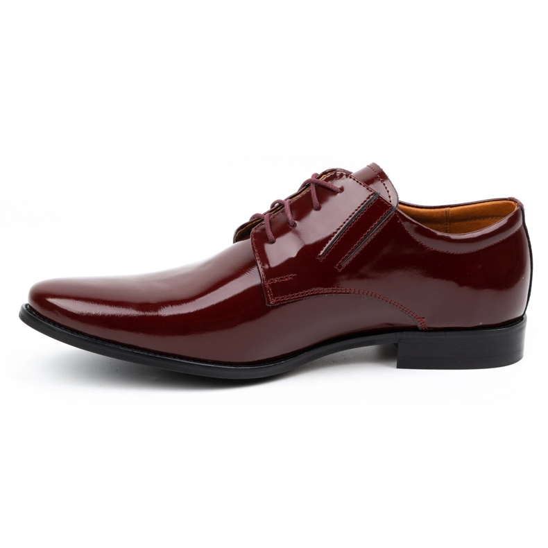 Olivier Scarpe formali da uomo in pelle con vernice 480 cherry rosso 1