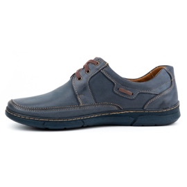 Olivier Scarpa stringata da uomo in pelle 60K blu navy 1