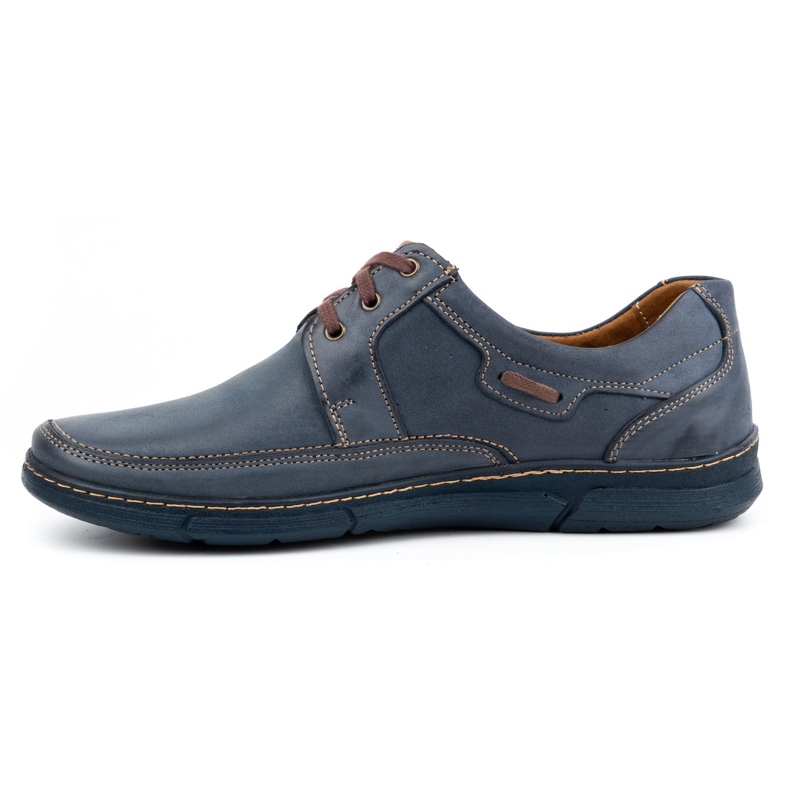 Olivier Scarpa stringata da uomo in pelle 60K blu navy 1