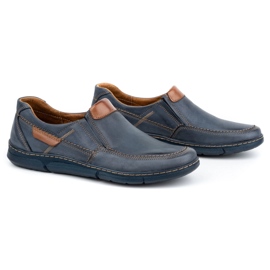 Olivier Slip-on da uomo in pelle 62K blu navy 2