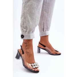 Sandali Trasparenti Con Tacco Nero S.Barski MR1037-43 1
